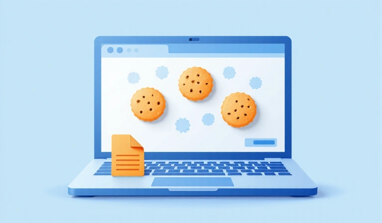 Illustration von Cookies auf einem Computer